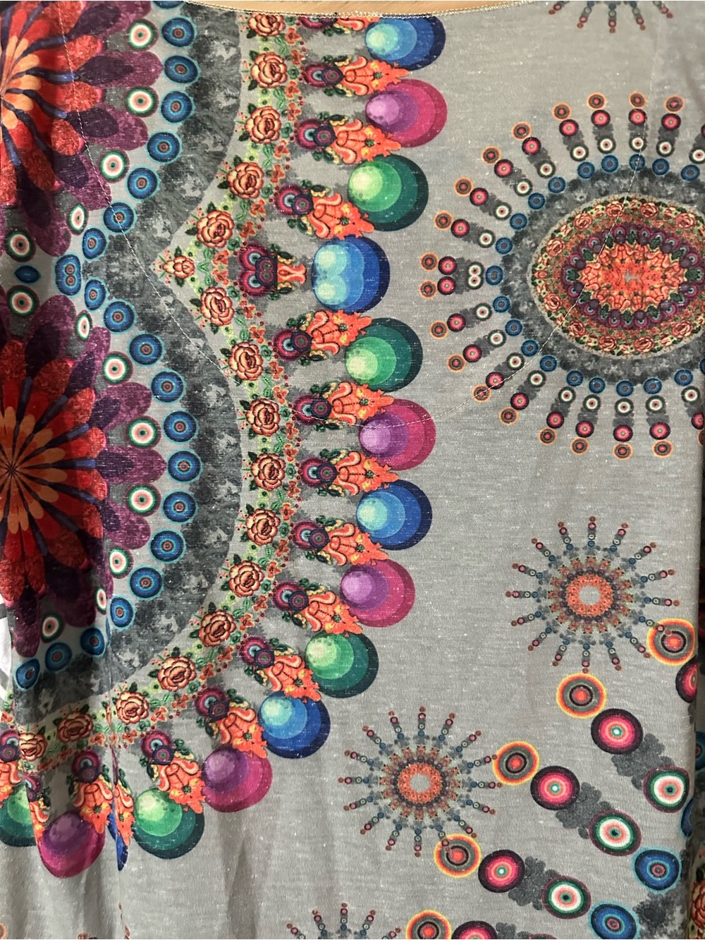 Desigual Bright Multicolour Floral Scoop Neck Women’s Top Size Large Maximalist - Picture 11 of 16